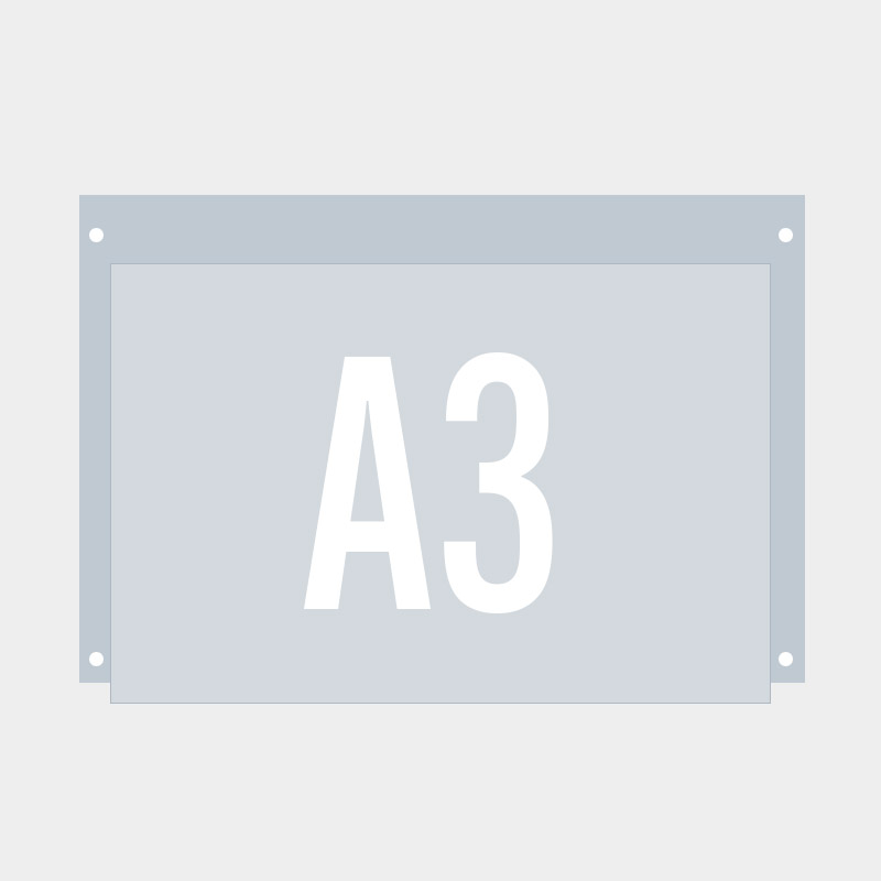 Branninstruksholder for flere ark - A3 liggende - fra Nordic Display.