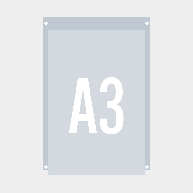 Branninstruksholder for flere ark - A3 stående - fra Nordic Display.