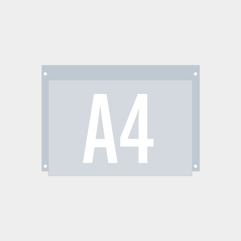Branninstruksholder for flere ark - A4 liggende - fra Nordic Display.