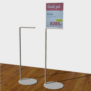 Gulvstativ for A3 plakatlommer. Butikkmateriell.
