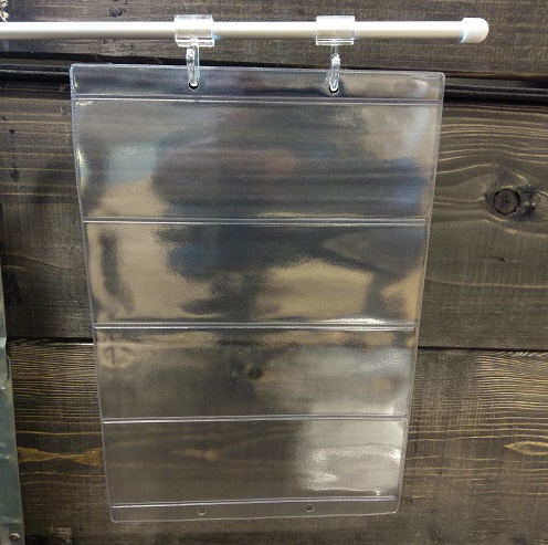 A4 plastlomme for fire etiketter.