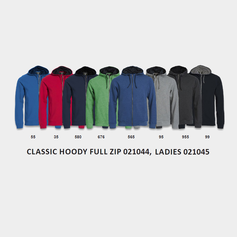 Classic Hoody Full Zip hettegenser for profilering.