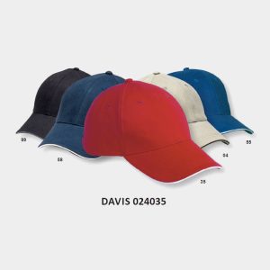Davis 6-panels caps for profilering.