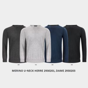 Merino U-neck genser for profilering.