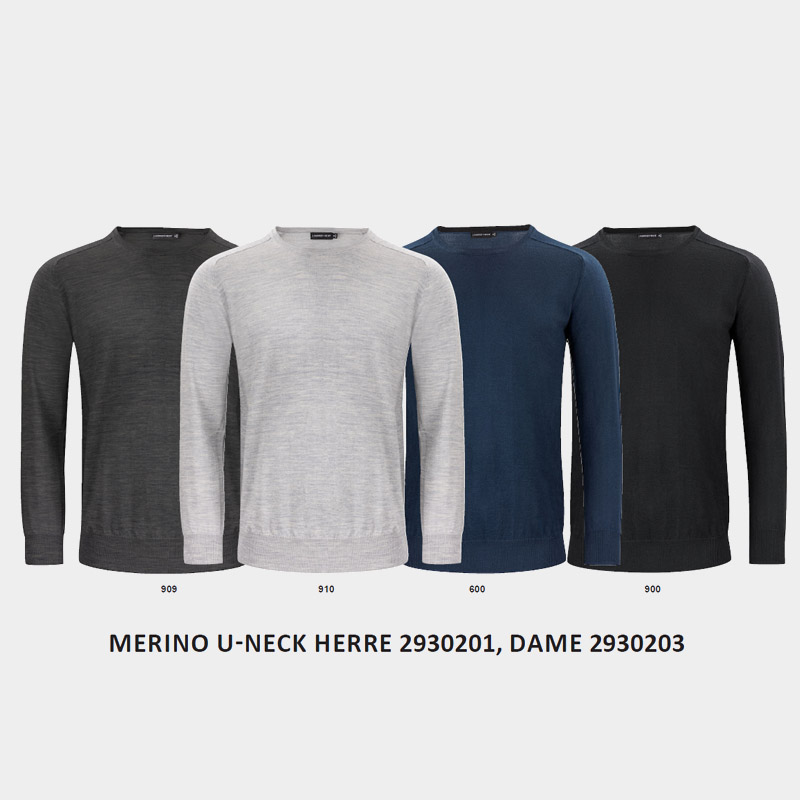 Merino U-neck genser for profilering.