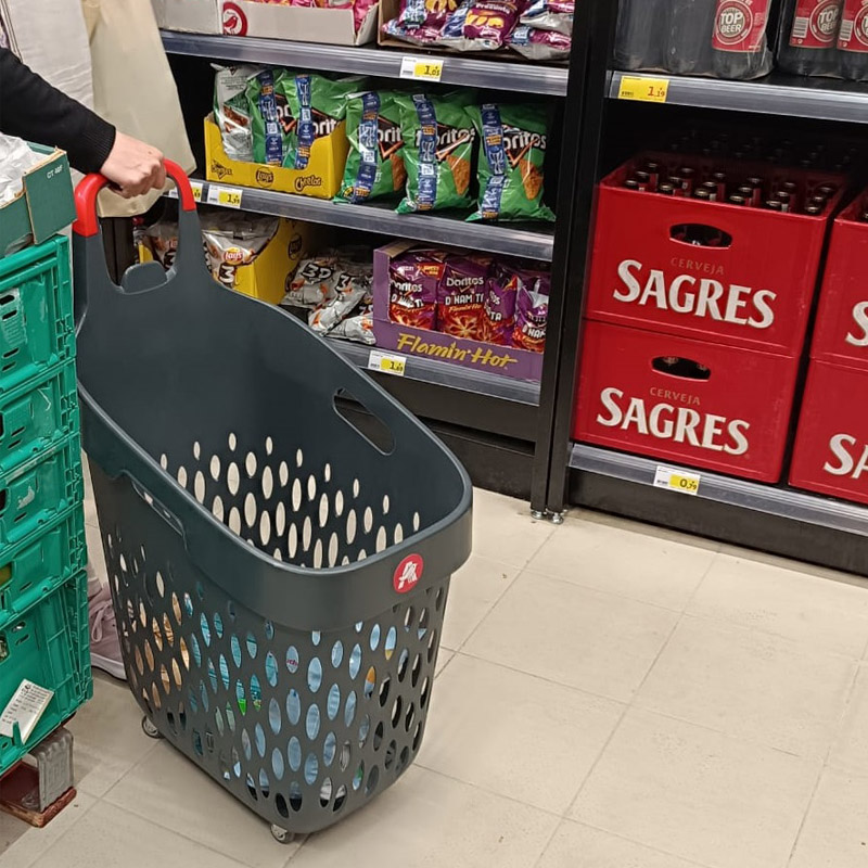 Handlevogn for store varehus og små butikker med smale handlegater –GenEvolution