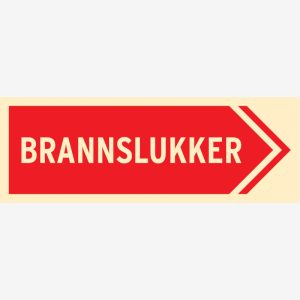 Brannskilt Brannslukker til høyre
