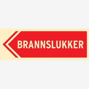 Brannskilt Brannslukker til venstre