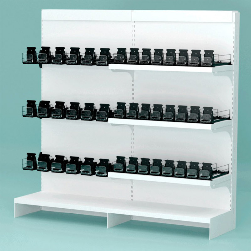 PusherMax hyllesystem for display av butikkvarer.