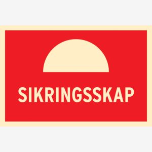 Brannskilt Sikringsskap
