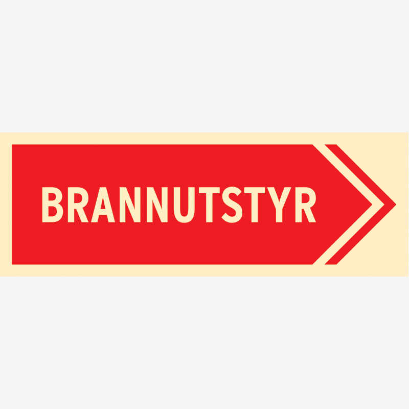 Brannskilt Brannutstyr til høyre