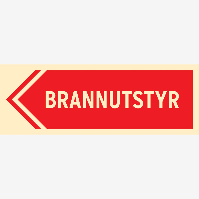 Brannskilt Brannutstyr til venstre
