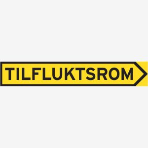 Rømningskilt Tilfluktsrom pil høyre