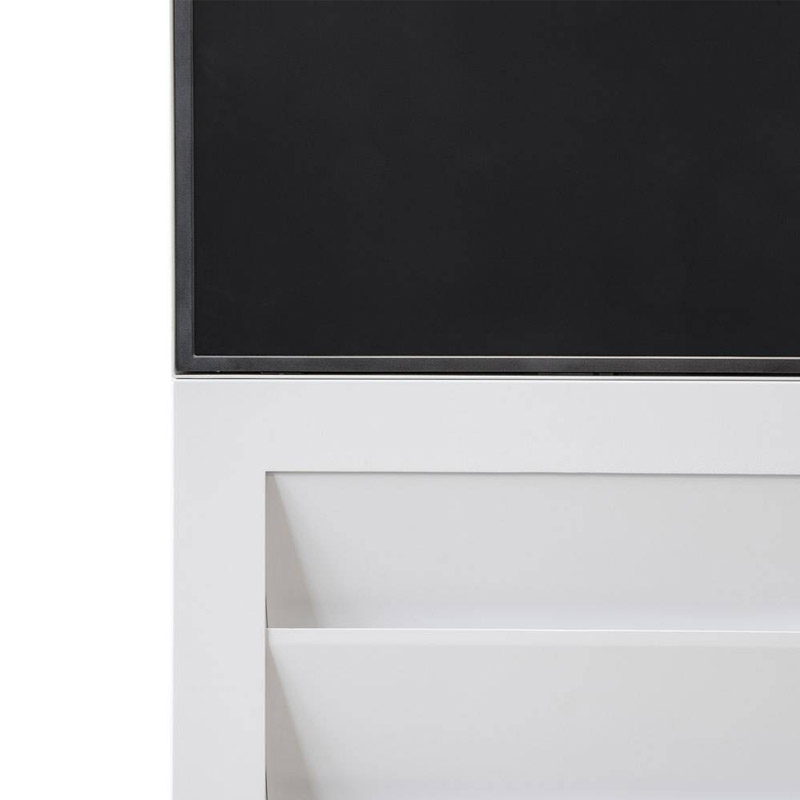 Smart Line Digital Totem Rack med 43" Samsung skjerm og tre lommer for inntil seks A4 brosjyrer eller kataloger i hver lomme.