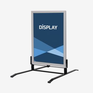 Utendørs gatebukk med fjæring og 70x100 cm plakatformat.