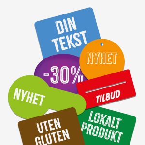 Nordic Display produserer hyllemarkører på bestilling.