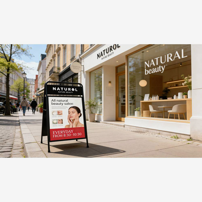 Gatebukk elegant stål med logopanel